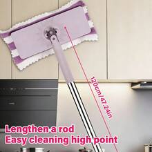 Cây lau nhà đa năng, khăn lau mặt dùng một lần tiện dụng, cán dài 47,24 inch, giặt giũ rảnh tay, khăn lau kẹp tiện lợi để lau bụi trong phòng tắm, nhà vệ sinh, nhà bếp, kính, tường - Chất liệu nhựa, dụng cụ vệ sinh nhà cửa thiết yếu. - A - Xem 8