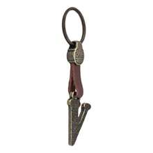 Metal Keychain With Engraved Initial And  Calendar - Handmade Gift Of Mexican Heritage - Letter V - View 2