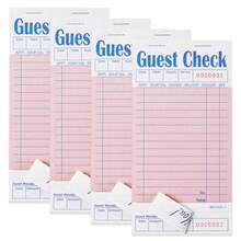 4 Pack Pink Guest Checks Books For Servers Server Note Pads Waiter Checkbook Waitress Notepad For Restaurants Paper Checks 50 Sheets/Pack 200 Total Tickets - Pink - View 9