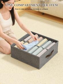 1PC Double-Row Foldable D-Type Storage Box, Durable Structure, Space-Saving Foldable Design, Clear Classification, Sturdy Material, Large Capacity, Perfect For Desktop, Closet, Home Office Toiletries Cosmetics Small Items Tidy Organization - View 4