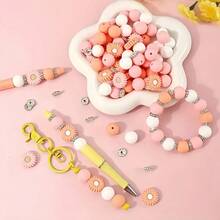 Bộ 52 hạt đính đá hình hoa cúc, bao gồm 30 hạt silicon tròn 12mm, 2 hạt silicon hình hoa cúc và hoa hướng dương làm điểm nhấn, 20 hạt đính đá lấp lánh 10mm dùng làm hạt đệm. Thích hợp để tự làm vòng tay, bút, móc khóa, trang sức đính hạt, đồ thủ công và các dự án trang trí nhà cửa. - Nhiều màu - Xem 4