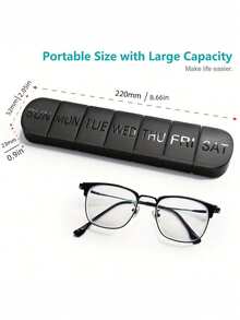 1pc 7-Day Portable Pill Organizer Box, Large Capacity Daily Independent Sealed Compartment Pill Box For Medications, Vitamins And Fish Oil, Divided Travel Pill Case, Suitable As Gift For Elders - Multicolor - View 4