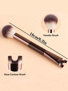 1 cọ trang điểm hai đầu, bao gồm cọ mũi, cọ má hồng, cọ nền, dụng cụ trang điểm - Nhiều màu - Xem 2