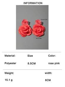 imoli 1 Pair Bohemian Style Polyester Faux Rose Flower Earrings, Suitable As Gift For Women On Beach Vacation - Multicolor - View 13