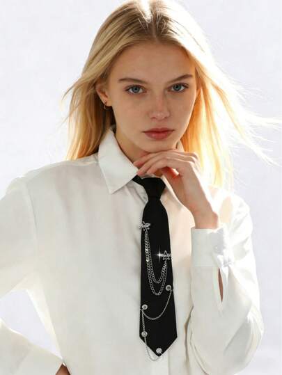 1 chiếc vòng cổ choker nữ thời trang với mặt dây chuyền hình ngôi sao ngang đính pha lê, có thể tháo rời tua rua, màu đen/đỏ/xanh dương/hồng, thích hợp cho tiệc tùng, liên hoan, làm quà tặng, phối cùng áo sơ mi, trang phục học sinh.