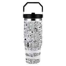 30oz  Good Day Stanley Style Tumbler Wrapped Graffiti SGRHO Mug - trắng - Xem 3