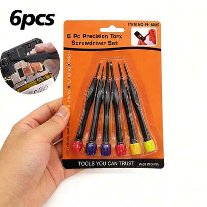 6pcs Disassembly Screwdriver Set, Flat Head, Cross, Star-Shaped Combination, Multi-Functional Tools, Suitable For Electronics, Glasses, Computers, Watches Repair