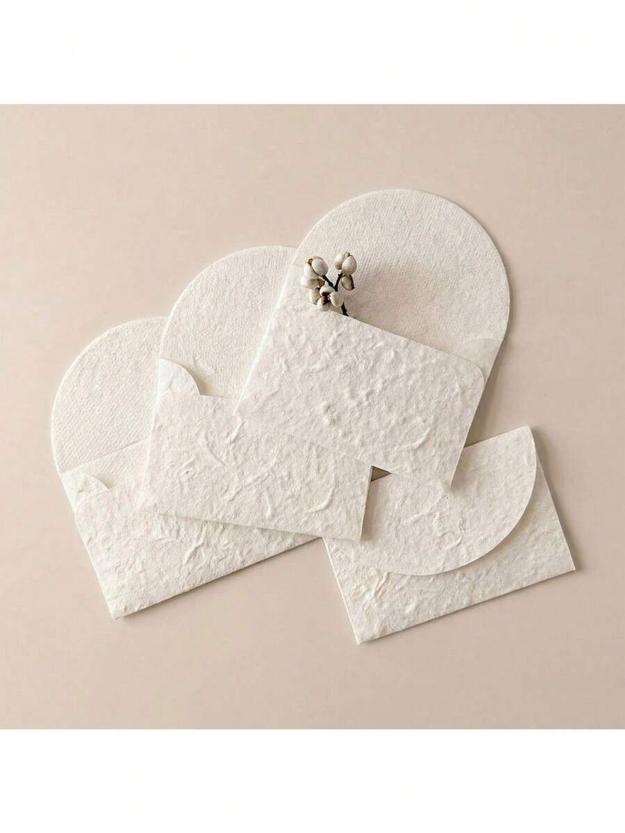 4pcs Handmade Textured Envelopes - Ideal For Wedding Invitations, Greeting Cards, Crafts, Holiday Wishes And Thank You Notes, Elegant Special Communication Paper - View 1