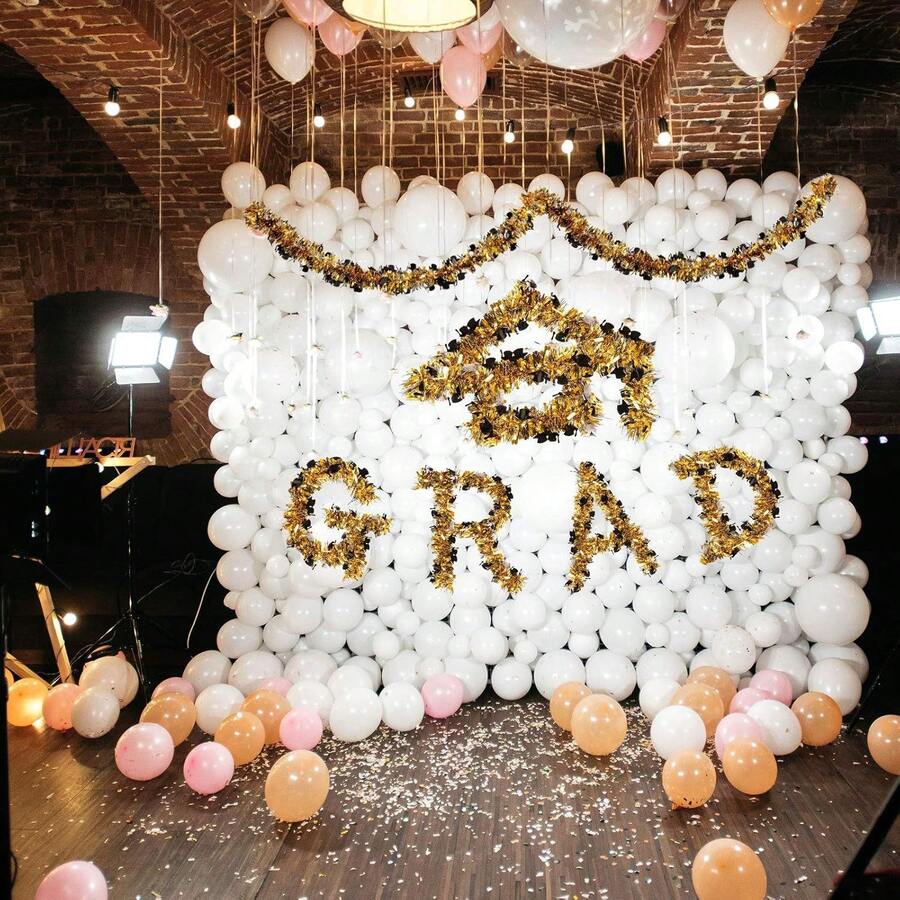 Black & Gold Graduation Cap Pendant Wreath, Decoration For Graduation Ceremony And Promotion Party - Multicolor - View 1