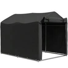Waterproof Garage Shed With Door, UV Resistant, 220 X 157 X 165 Cm, Black - A - View 9