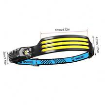 10W Motion Sensor LED+3*COB Headlamp Head Torch Light USB Rechargeable 5 Modes Lamp For Night Running Camping , Built-In 1000mAh Battery - 1 PACK - View 4