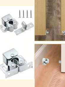 6pcs Wardrobe/Cabinet Door Knob Buttons, Decorative Snap Fasteners, Furniture Touch Clips Hardware Accessories - Rust Brown - View 5