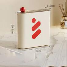Caja organizadora de mascarillas con compartimentos para refrigerador doméstico, organizador de almacenamiento en frío con tapa, contenedor de almacenamiento de mesa. - Blanco - Ver 4