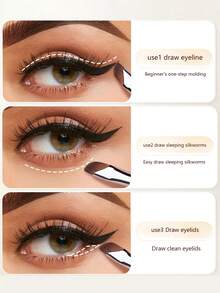 mulynsie 1支双头眼线刷/精细晕染刷，眉毛化妆镰刀形细扁斜角化妆刷，美妆工具，超细眼影晕染刷，斜角眉刷，眉刷，眼影刷，螺旋刷，螺旋刷，赠品 - 彩色 - 查看 4