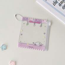 Túi đựng thẻ kiểu INS trong suốt hình hoạt hình, ví đựng thẻ sinh viên, túi có khóa kéo 70mm. - Hình chữ nhật - Xem 15