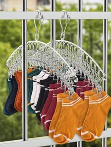 Tendedero de acero inoxidable, tendedero de calcetines, estante multiusos antiviento para ropa interior, esencial para dormitorio, estante colgante para calcetines - Multicolor - Ver 8
