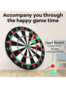 Double-Sided Dart Board With Pins, Stress Relief And Therapeutic Game - Multicolor - View 2