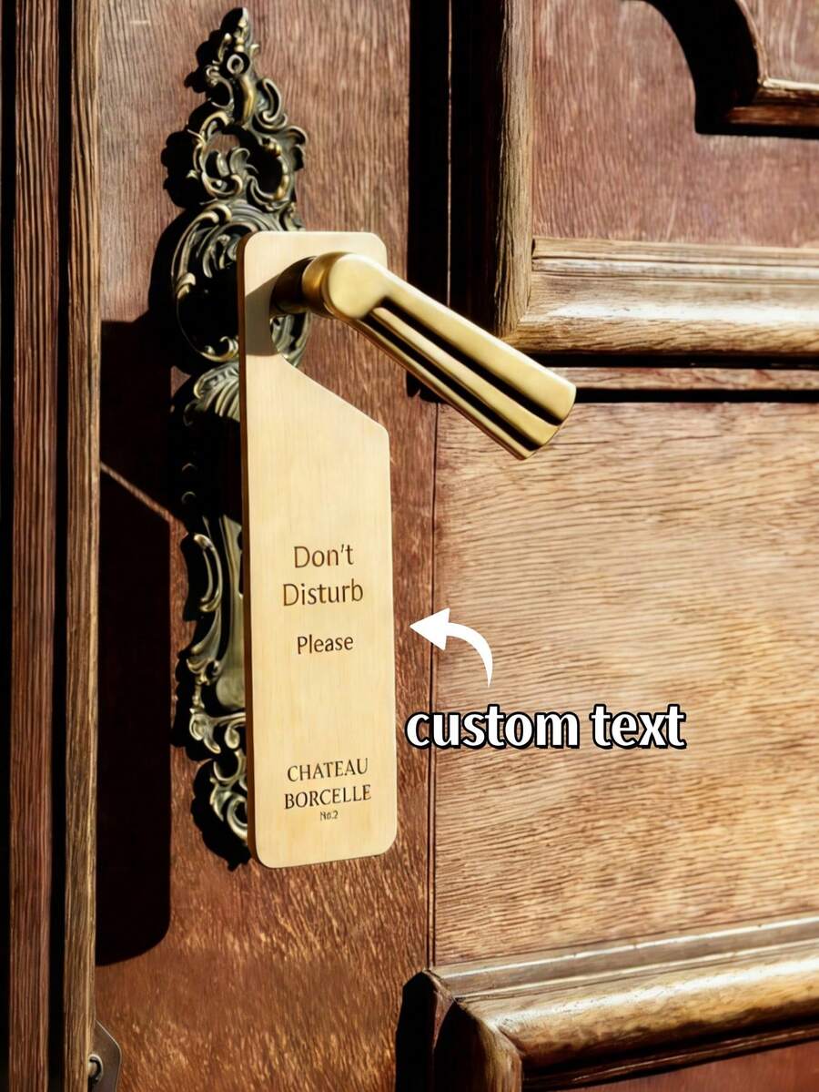 1/3/5 piezas Cartel de puerta de madera personalizado, se puede grabar con "No molestar", "Bienvenido" y otros textos, diseño tallado, placa de puerta personalizada, adecuada para oficina, dormitorio, habitación de invitados, regalo de inauguración de la casa, graduación, vacaciones