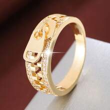 1 chiếc nhẫn nữ thiết kế khóa kéo đính đá Cubic Zirconia. - Nhiều màu - Xem 18