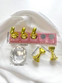 亚克力极光彩虹色矩形钻石形状美甲展示架,树脂水晶珠水钻复古韩国花朵激光 DIY 家居和户外女士母亲姐妹妻子女友婚礼美甲沙龙美容情人节使用 - 彩色 - 查看 57