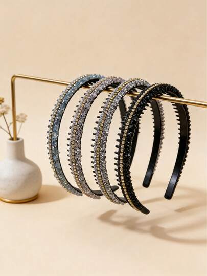 1 chiếc băng đô đính đá phong cách Bohemian dành cho nữ, phụ kiện tóc trang trí thanh lịch dùng hàng ngày, băng đô bền chắc, chống trượt, phù hợp cho mọi mùa.