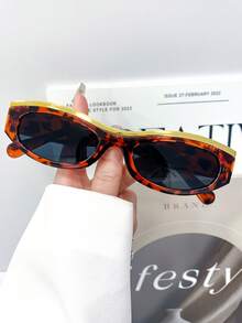 新款时尚个性小框猫眼眼镜，百搭日常复古街头风高端男女通用时尚眼镜，简约设计 - 彩色 - 查看 4