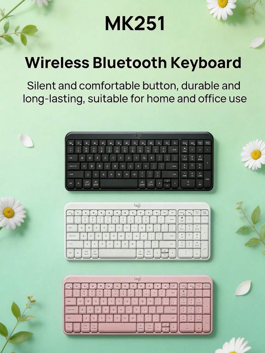 Logitech Wireless Bluetooth Keyboard, Slim And Portable, With Quiet And Comfortable Keys, Durable, Suitable For Home And Office Use, Bluetooth 5.0 For Instant Connection And Use (No Receiver Required). - View 1