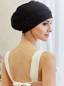 1件装褶皱泳帽，适合长发女性，弹性面料，防水泳帽 - 多色 - 查看 17