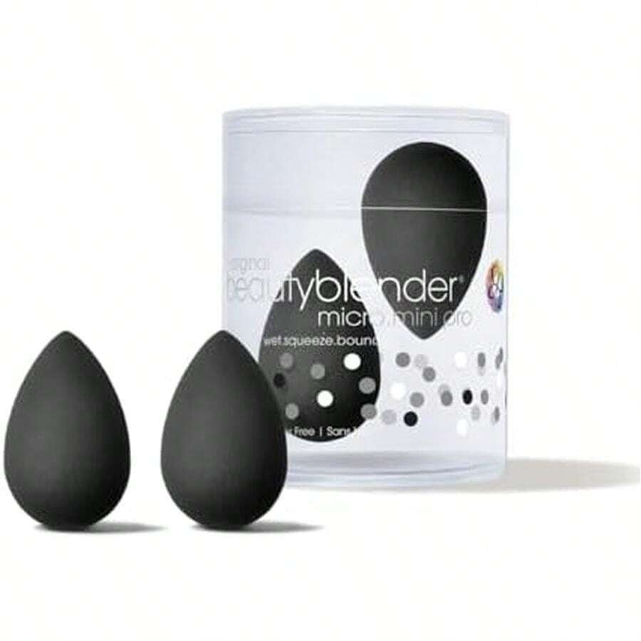 Beautyblender® | Original Pink Beauty Blender 2-Piece Bundle For Blending Foundations, Powders, And Creams, Super-Soft Foam For Streak-Free Application, Made In The USA, Reusable, Washable - Micro Mini Black 2-Pack - 查看 1