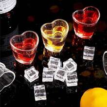 12 chiếc ly uống rượu tequila hình trái tim màu hồng trong suốt 1.5oz, ly uống rượu hình trái tim tái sử dụng, thích hợp cho các bữa tiệc. - Nhiều màu - Xem 5