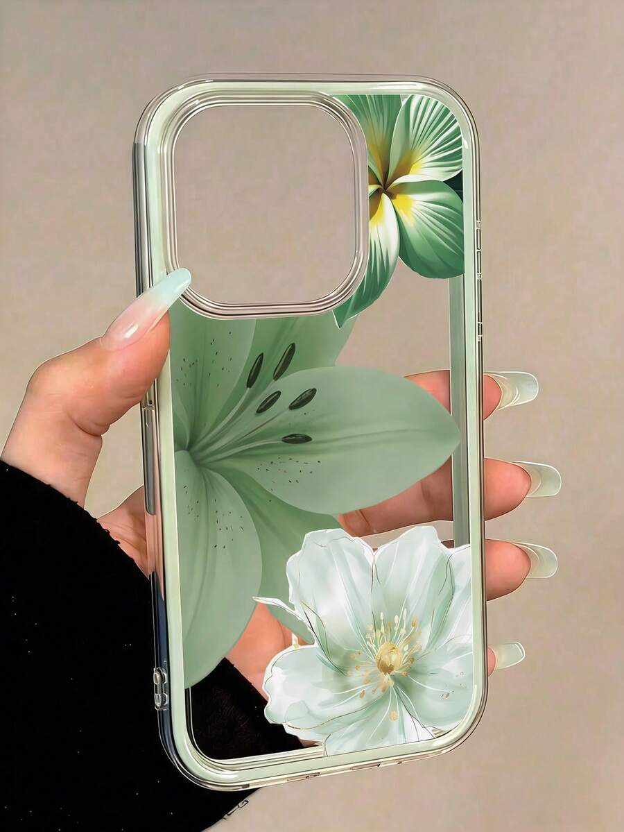 1 buah Casing Ponsel Lembut dan Nyaman Warna Polos, Motif Bunga Lili Hijau 2D, Pelindung Ponsel, Bagian Belakang Transparan Tidak Mudah Menguning, Kompatibel dengan iPhone 11/12/13/14/15/16/16 Pro Max/12 Pro/13 Pro/14 Pro/15 Pro/16 Pro/14 Plus/15 Plus/16 Plus/12 Pro Max/13 Pro Max/14 Pro Max/15 Pro Max/16 Pro Max, Casing Ponsel Lembut dan Nyaman Kompatibel dengan iPhone 17/17 Pro/17 Pro Max/Air - Hijau - View 1
