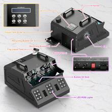 U'King 1500W Stage Bubble Fog Machine , 3 In 1 Fog Bubble Machine With 2 Bubble Fans , 7 CH 18 RGB LED Lights Smoke Bubble All IN 1 Machine For Halloween Carnival Party Wedding Musical Show Christmas Club DJ Bar - US A Type Plug(110-127V) - View 10