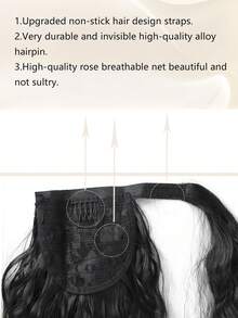 Accesorio para el cabello de mujer, peluca de cola de caballo sintética ondulada y larga, color marrón oscuro rizado - Multicolor - Ver 4
