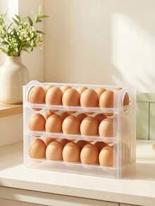 Egg Storage Box, Egg Holder, Egg Organizer, Kitchen Refrigerator Egg Rack, Space-Saving Design, Suitable For Kitchen Countertop, Cabinet, Refrigerator Side Door, Kitchen Storage Box And Cabinet, Kitchen Accessories, Refrigerator Storage Box, Snack Box, Spice Jar, Eggs, Fruits - Multicolor - View 10
