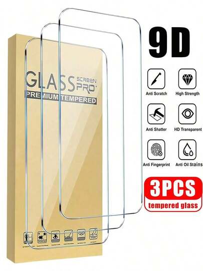 3 piezas Protector de pantalla ultra claro compatible con la serie , película de vidrio templado transparente de alta definición, material antiarañazos de alta dureza, pulido preciso sin distorsión, diseño delgado; adecuado para oficina, viajes, fotografía al aire libre y otros escenarios, recubrimiento antihuellas que reduce continuamente las manchas de huellas dactilares, mantiene la pantalla limpia, fácil instalación incluso para principiantes, compatible con iPhone 17e/17 ProMax/16 ProMax/15 ProMax/14 ProMax/13 ProMax/12 ProMax/11 ProMax/17 Pro/16 Pro/15/14/13/12/11 y otras series.