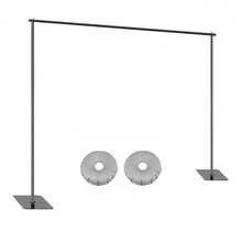 10x6.5FT Photo Backdrop Stand & Projector Screen Support - Adjustable Heavy Duty Metal Frame For Studio, Banner Display, Party Decor (Backdrop Only) - 黑色 - 查看 1