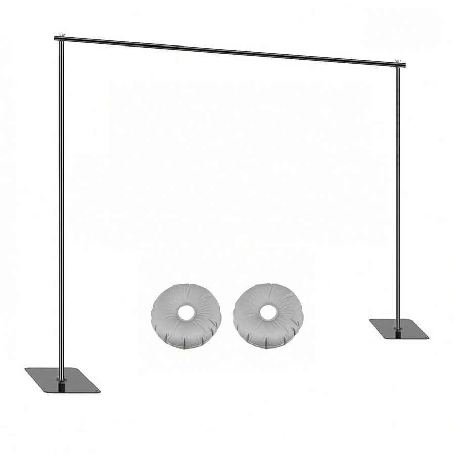 10x6.5FT Photo Backdrop Stand & Projector Screen Support - Adjustable Heavy Duty Metal Frame For Studio, Banner Display, Party Decor (Backdrop Only) - 黑色 - 查看 1