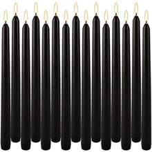 Black Taper Candles - Set Of 14 Dripless Candles - 10 Inch Tall 3/4 Inch Thick - 7.5 Hour Clean Burning Perfect For Household Dinner Or Any Event - Đen - Xem 1
