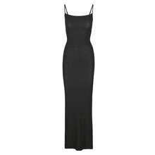 SKIMS Soft Lounge Long Slip Dress - Authentic Luxury Ribbed Maxi | Viral 2026 Women's Ultra-Soft Sculpting Lounge Gown | Premium Breathable Modal-Spandex Ribbed Fabric | Iconic Second-Skin Fit Everyday Essentials | Chic Minimalist Floor-Length Bodycon Dress - màu đen - Xem 8