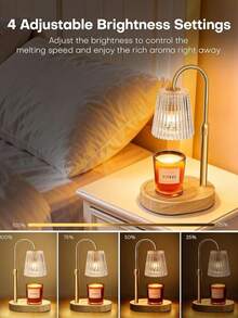 Candle Warmer Lamp With Timer And Dimmer Adjustable Height For Home Room Decor, Brithday Gifts For Women, Candle Warmer For Scented Jar Candles Mother's Day Gifts,Champagne - 1PC - 查看 6