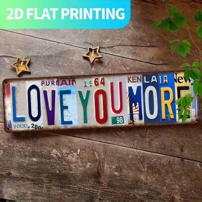 1pc Vintage "Love You More" Sign | 2D Flat, Pre-Drilled And Easy To Hang - Great For Home Decor, Kitchen, Farmhouse, Porch, Gothic Wall Decor, Unique Decorative Gift (For Decoration Only) (Suitable For 11 Holidays) (Suitable For 11 Holidays)