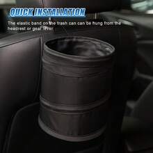 Collapsible Pop-Up Car Trash Can - Mini Portable Hanging Garbage Can Car Trash Bin With Attached HookElastic Band - Waterproof Waste Basket Bin Auto Garbage Bag For Cars/Home (1Set) - 1Set - 查看 4