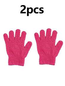 10pcs Magenta Exfoliating Gloves For Shower, SPA, Massage, Body Scrub - Medium Texture Shower Gloves For Dead Skin Removal, For Women & Men, Natural Body Cleansing Cloth, Blue Home Bathroom Decor Fall Decor Back To School - Rose Red - View 13