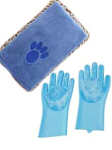 Juego de aseo para mascotas, incluye juego de cepillos de baño, toalla y guantes de baño, cepillo quitapelo, champú y acondicionador para mascotas, herramientas de limpieza dental para mascotas - Multicolor - Ver 15