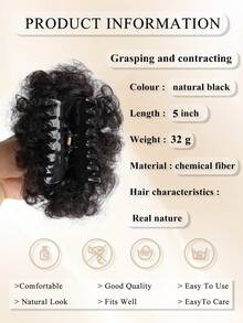 1 búi tóc xoăn bồng bềnh kiểu châu Phi, búi tóc tổng hợp, kẹp tóc càng cua bồng bềnh, phù hợp cho phụ nữ và trẻ em, kiểu tóc tự nhiên. - Nhiều màu - Xem 5