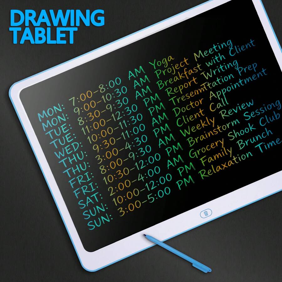 This 20-Inch LCD Drawing Tablet Can Also Be Used As A Handwriting Tablet, Blackboard, Message Board, And Planning Board. It Features Clear, Eye-Friendly Penmanship, A Keypad For Erasing Text, And Paper-Saving Functionality. It's A Great Helper For Office Work And Study, Suitable For Both Children And Adults. - 藍色 - 查看 1