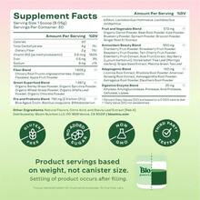 2 piezas Florverduras de nutrición y superalimentos en polvo para la salud digestiva, verduras en polvo, enzimas digestivas, probióticos, espirulina, Clorella para hinchazón y apoyo intestinal, jugo verde, 30 SVG - kiwi Fresa - Ver 4