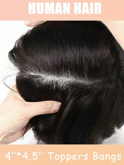 Tóc nối kẹp 10 inch dành cho nữ, tóc Remy, kiểu thẳng, thiết kế cơ bản, 1 lọn tóc thật 10 inch - Lý tưởng cho phụ nữ có mái tóc mỏng ở mọi hoàn cảnh, giúp che phủ vùng tóc rụng, kích thước 4*4.5 cm, màu đen, tóc thật, tóc giả nữ, kiểu thẳng, giúp tăng độ dày tóc, đặc biệt phù hợp cho các cô gái, giúp làm dày tóc và che phủ vùng tóc rụng nhỏ trên đỉnh đầu, thích hợp cho việc thay thế tóc cho phụ nữ.