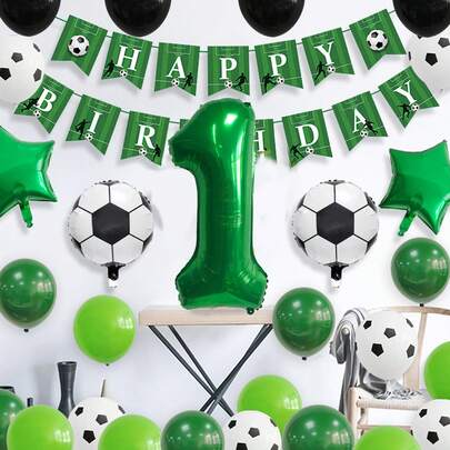 23pcs Football Number Balloon Set, Birthday Party Festival Anniversary Decoration Balloons