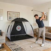 All-Season Black Golf Training Net | Portable Foldable Design With Target Cloth | Perfect For Backyard Practice, Winter Training & Family Games - Black - View 5